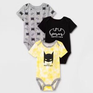 DC COMICS size 18 months BATMAN 3 piece Bodysuit Baby Set NEW Unisex